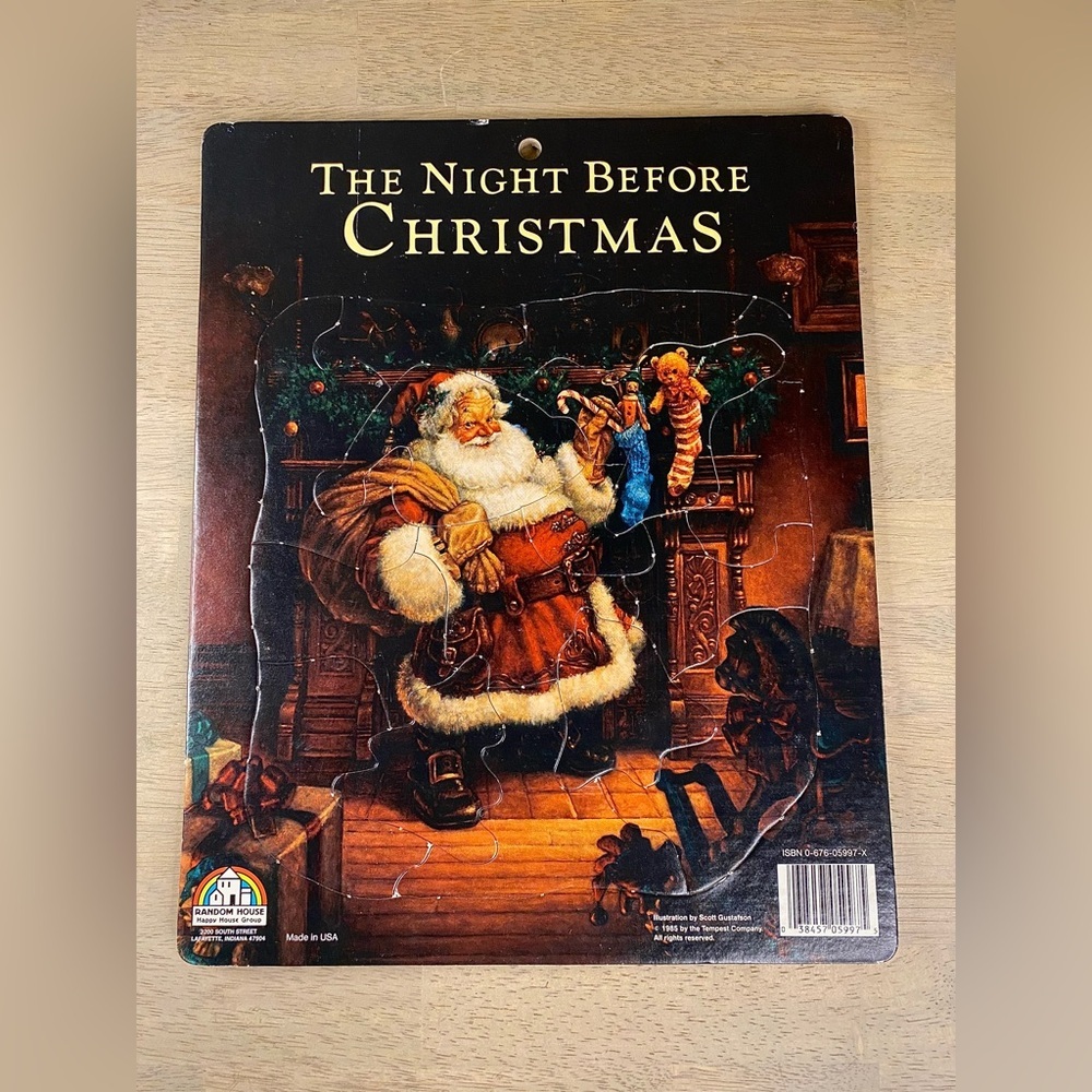 Vintage 1985 Random House The Night Before‎ Christmas Frame Tray Puzzle EUC